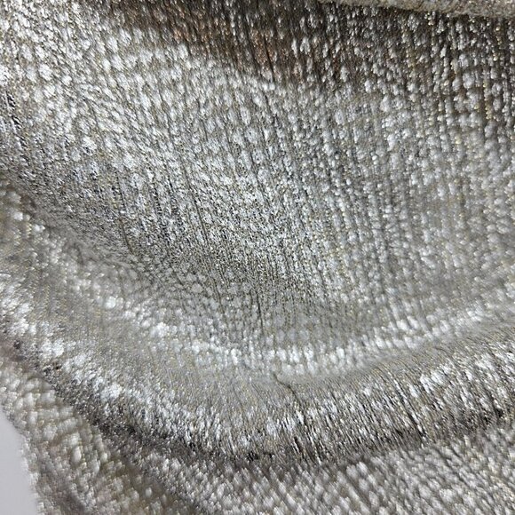 Jonathan Simkhai Plisse Metallic Bustier Ruffle Dress Silver Women’s Size 10 - Picture 6 of 16